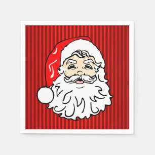 Guardanapo De Papel Rosto de Papai Noel Retrô Vermelho