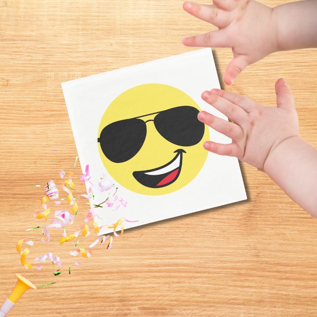 Guardanapo De Papel Rosto Feliz E Óculos De Aviador, Diversão (Criador carregado)