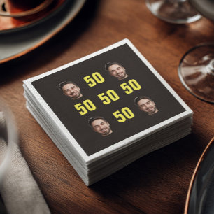 Guardanapo De Papel Rosto Personalizado Foto Divertida de Aniversário 