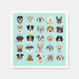 Guardanapo De Papel Rostos de Cachorro Inverno