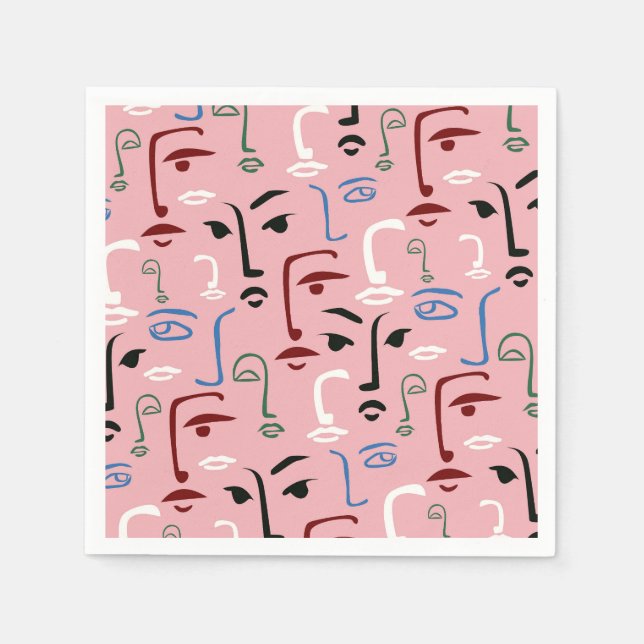 Guardanapo De Papel Rostos monocromáticos (Frente)