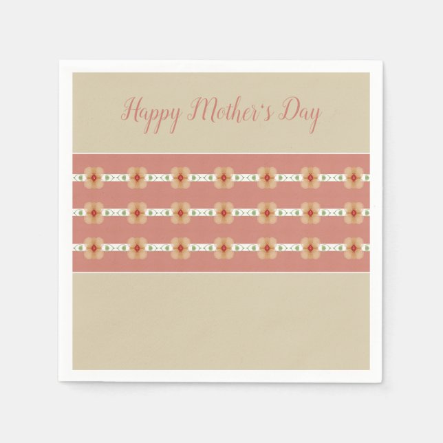 Guardanapo De Papel Rosy Pink Orange Taupe Elegante (Frente)