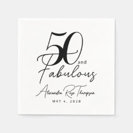 Guardanapo De Papel Roteiro de 50 anos e Fabuloso para festa de 50 ano