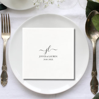 Guardanapo De Papel Roteiro Minimalista Caprichoso Casamento Personali