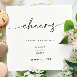 Guardanapo De Papel Roteiro Minimalista Moderno Preto e Branco