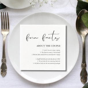 Guardanapo De Papel Roteiro Personalizado Preto Branco Casamento Fatos