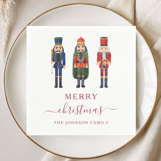 Guardanapo De Papel Roteiros de quebra-nozes festivos de Natal (Festive Nutcrackers Script Christmas Napkins)