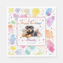 Rottweiler Papel de Aquarela Napkins