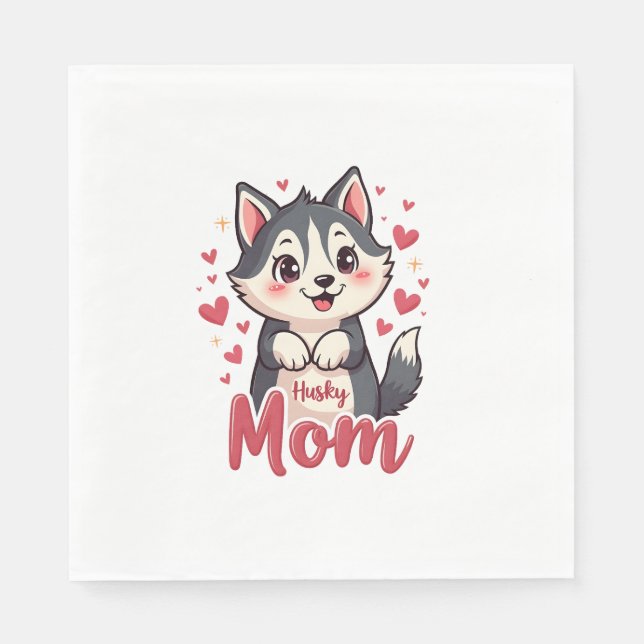 Guardanapo De Papel Rouco Cachorro Mãe Cute Kawaii Design (Frente)