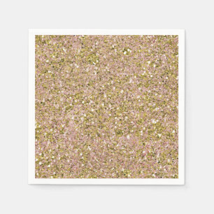 Guardanapo De Papel Rouge Rosa e Dourado Brilho Glam Glitter Festa Bri