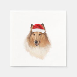 Guardanapo De Papel Rough Collie A & M Holiday Napkin
