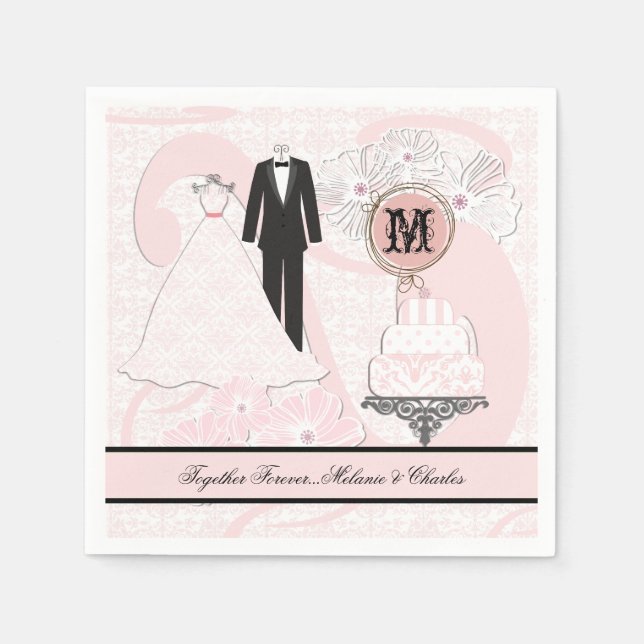 Guardanapo De Papel Roupa de Casamento Papel Personalizado Napkins (Frente)