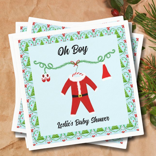 Guardanapo De Papel Roupa de Papai Noel Menino Bebê Aniversário (Criador carregado)