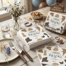Roupas de Pequeno Cowboy Baby Shower Quadrado