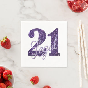 Guardanapo De Papel Roxo 21 e Ofício aniversário de 21 anos de Lav