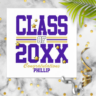 Guardanapo De Papel Roxo|Ano de Classe de Formatação Dourada