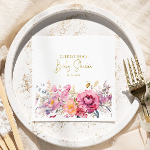 Guardanapo De Papel Roxo Chá de fraldas de Flores Selvagens Napkins