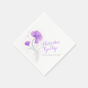Guardanapo de papel roxo de flor silvestre de cast