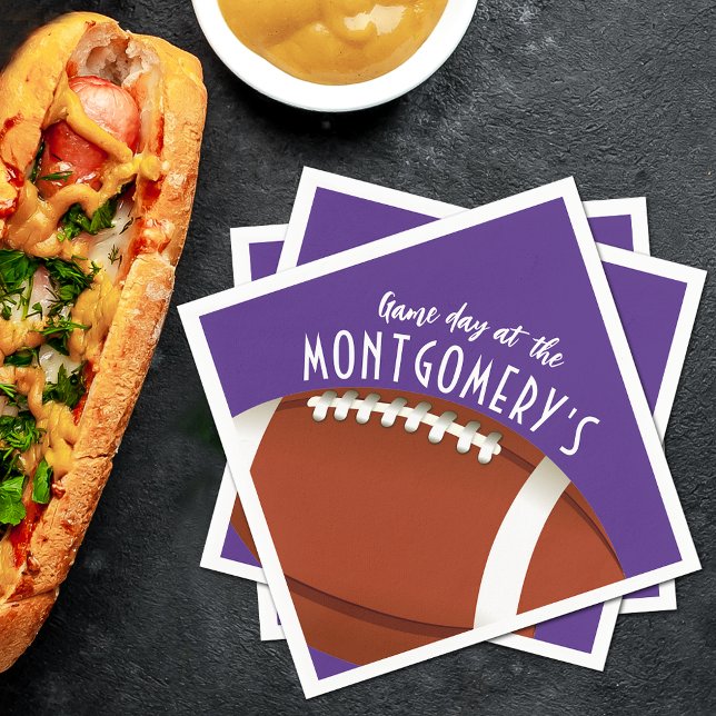 Guardanapo De Papel Roxo do Dia do Jogo de Futebol (Criador carregado)