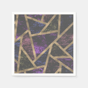 Guardanapo De Papel Roxo e teste padrão de mosaico do ouro