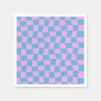 Roxo Retro Periwinkle Azul Abstrato Xadrez