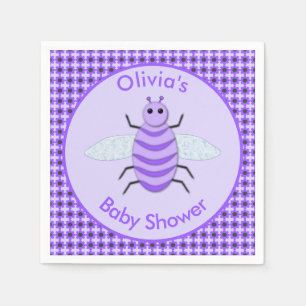 Guardanapo De Papel Roxo Roxo Roxo Abelhas Sexo Chá de fraldas Neutro