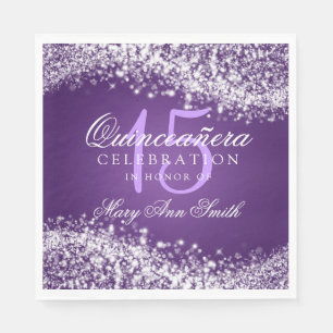 Guardanapo De Papel Roxo Sparkling da onda do partido elegante de