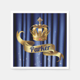 Guardanapo De Papel Royal Blue Dourado Prince Birthday