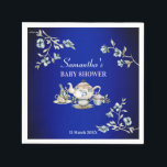 Guardanapo De Papel Royal Blue Vintage Rustic Watercolor High tea<br><div class="desc">Royal Blue Vintage Rustic Watercolor High tea Bridal / Chá de fraldas guardanapos personalizados.</div>