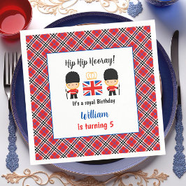 Guardanapo De Papel Royal London Guarda British Tartan Boy Birthday