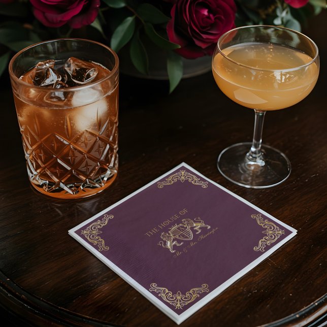 Guardanapo De Papel Royal Muse Medieval Fantasy Monogramo Lion Emblem (Royal Muse Medieval Fantasy Monogram Lion Emblem Napkins)