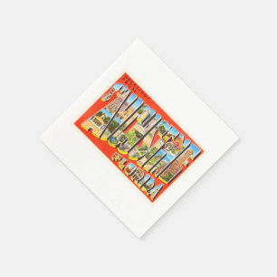 Guardanapo De Papel Rua Augustine Florida FL Viagens vintage Souvenir
