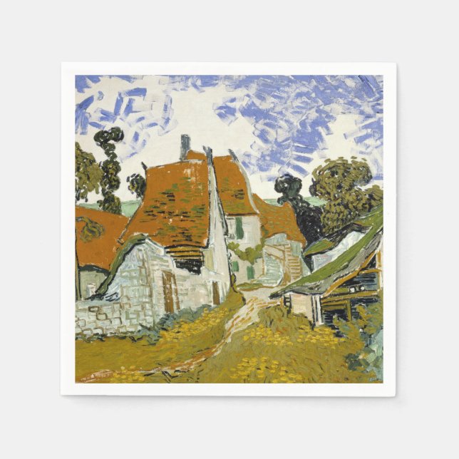 Guardanapo De Papel Rua Auvers-sur-Oise Vincent van Gogh (Frente)