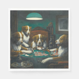 Guardanapo De Papel Rua Bernard Dogs Jogando Poker (Retro Animal Art)