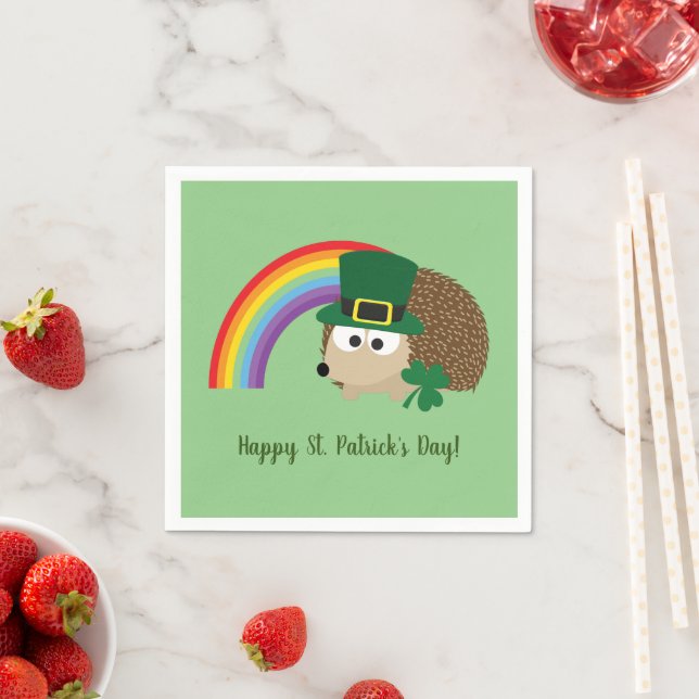 Guardanapo De Papel Rua Bonita Hedgehog Leprechaun. Dia de Patrick (Insitu)