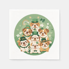 Guardanapo De Papel Rua, Bulldog Inglês do Dia de Patrick