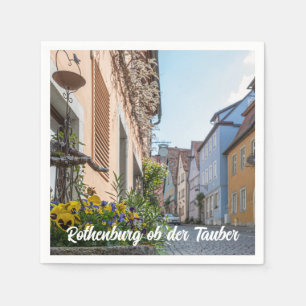 Guardanapo De Papel Rua colorida em Rothenburg ob der Tauber