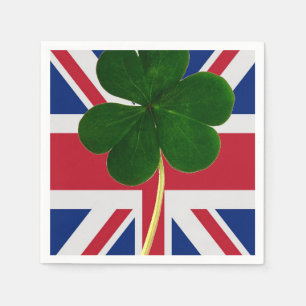 Guardanapo De Papel Rua de Clover da Irish British Flag Shamrock