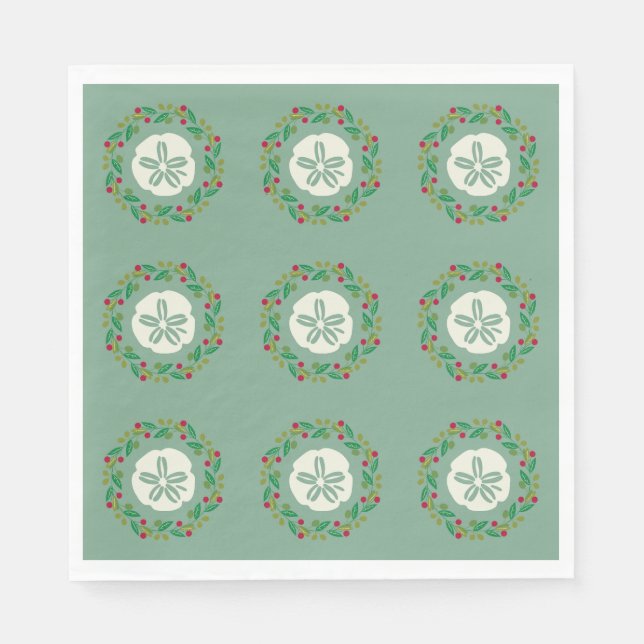 Guardanapo De Papel Rua de Natal da Seashell de Dólar (Frente)