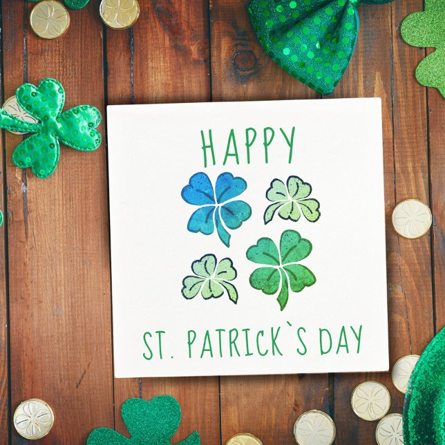 Guardanapo De Papel Rua Feliz de Shamrock Feliz, dia de Patrick (Criador carregado)