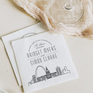 Guardanapo De Papel Rua Louis Deco Skyline Casamento Nápoles