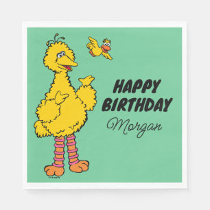 Guardanapo De Papel Rua Sésamo Aniversário do Pássaro Grande e do Pá