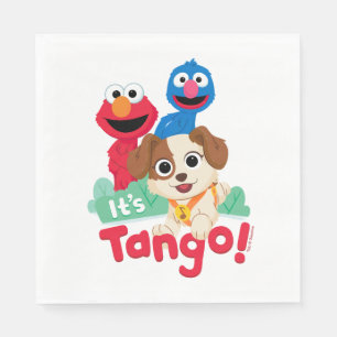 Guardanapo De Papel Rua Sésamo   É Tango com Elmo & Grover
