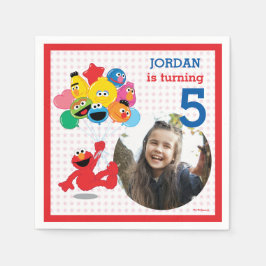 Guardanapo De Papel Rua Sésamo | Elmo e Pals - Balões de Aniversário