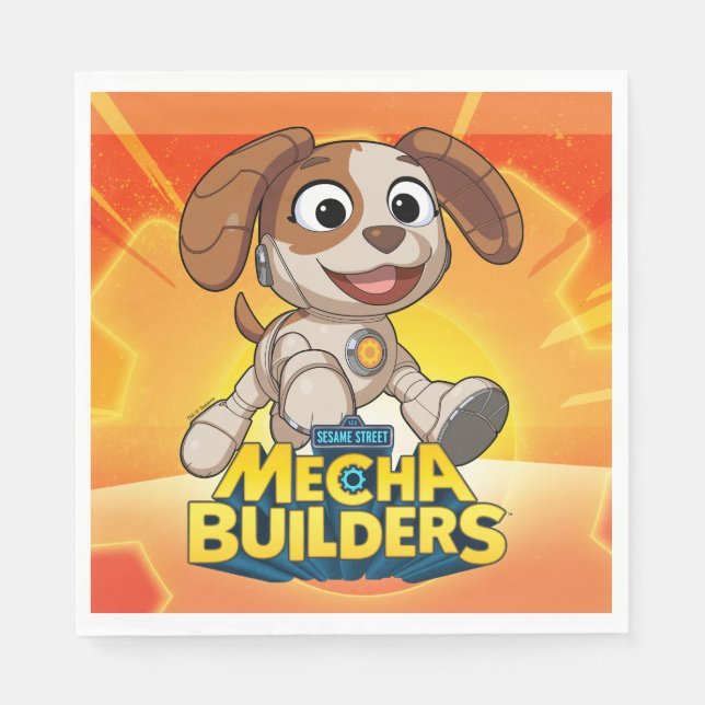Guardanapo De Papel Rua Sésamo | Mecha Construtor Tango Em Ação (Frente)