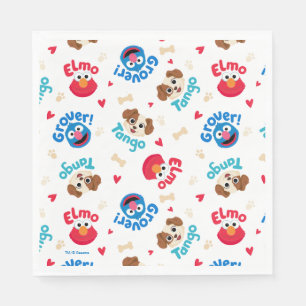 Guardanapo De Papel Rua Sésamo Padrão Tango, Elmo e Grover