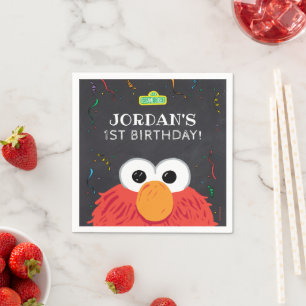 Guardanapo De Papel Rua Sésamo Painéis Alcalinos Elmo Birthday