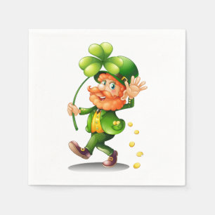 Guardanapo De Papel Ruas, o duende do dia de Patrick e as moedas Doura