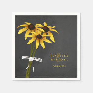 Guardanapo De Papel Rudbeckia Black Eyed Susan flores amarradas com fi