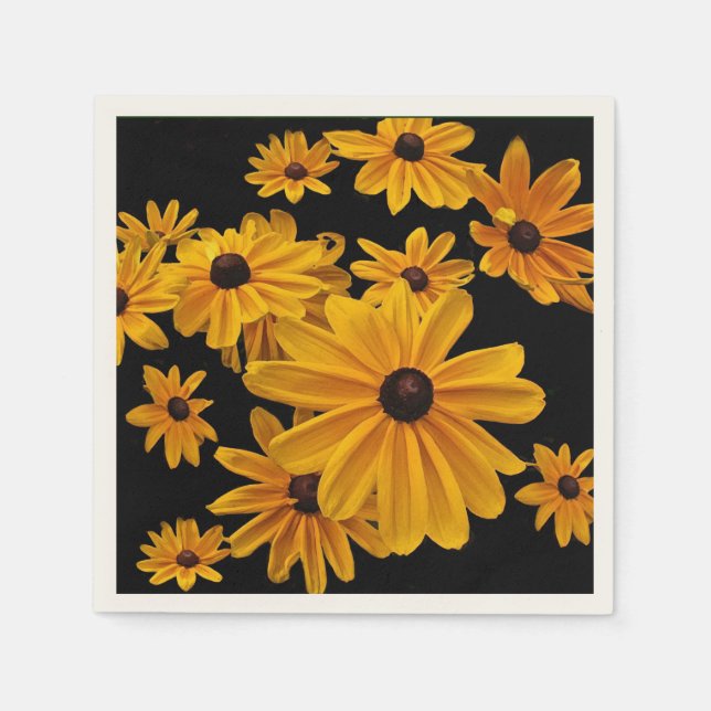 Guardanapo De Papel Rudbeckia Black Eyed Susan Flowkins Papel Napkins (Frente)